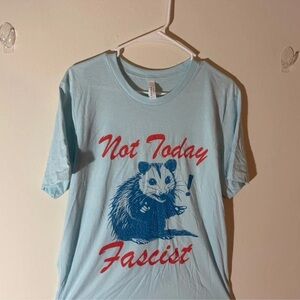 H&M Sky Blue Tee with Red Graphic